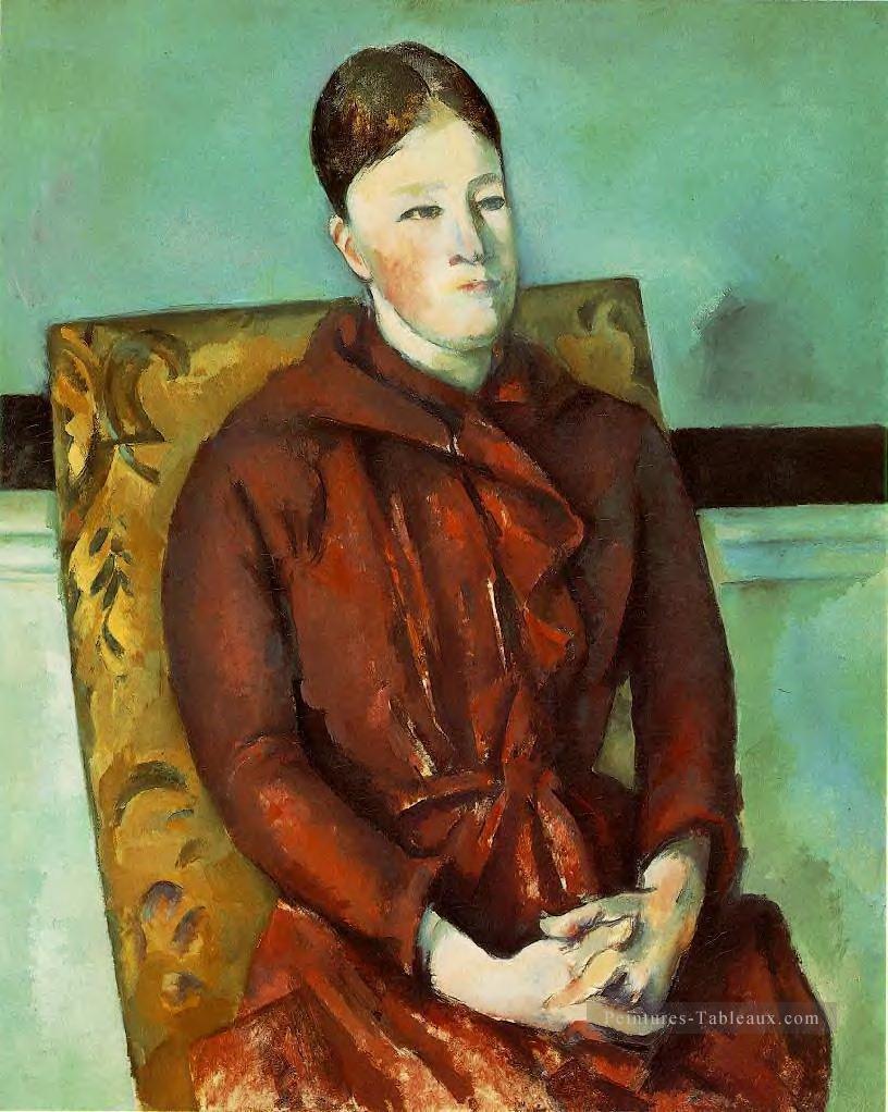 Madame Cézanne dans une chaise jaune Paul Cézanne Peintures à l'huile